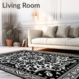 Elegant Floral Vine Interlocking Medallion Tapestry(Black)