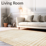 Elegant Area with Distressed Checkered in Warm Tones(Beige)