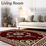 Luxurious Velvet Damask Jewel Collection Elegant Vintage Medallion(Red)