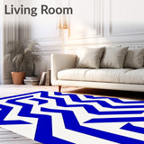 Modern Zigzag Pathway Artistic Asymmetrical Distinctive(Blue)