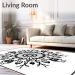 Burst Design with Ornate Floral Accents (Black) - ODIKA