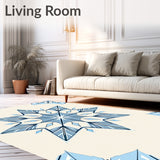 Enchanted Ice Crystal Holiday Floor Magical Winter Motifs(Blue)