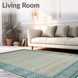 Beige Prayer Area with Traditional Geometric Design(Beige)