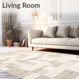 Modern Geometric Abstract Beige and Cream(Beige)