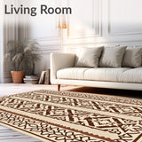 Modern Inspired with Symmetrical Interlocking Motifs(Brown)