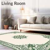 Botanical Heirloom Scroll Embellished Luxurious Tapestry(Green)