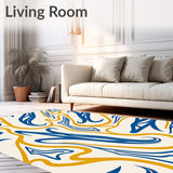 Winter Marbled Stream with Golden Ripple Interlocking Accents(Blue)