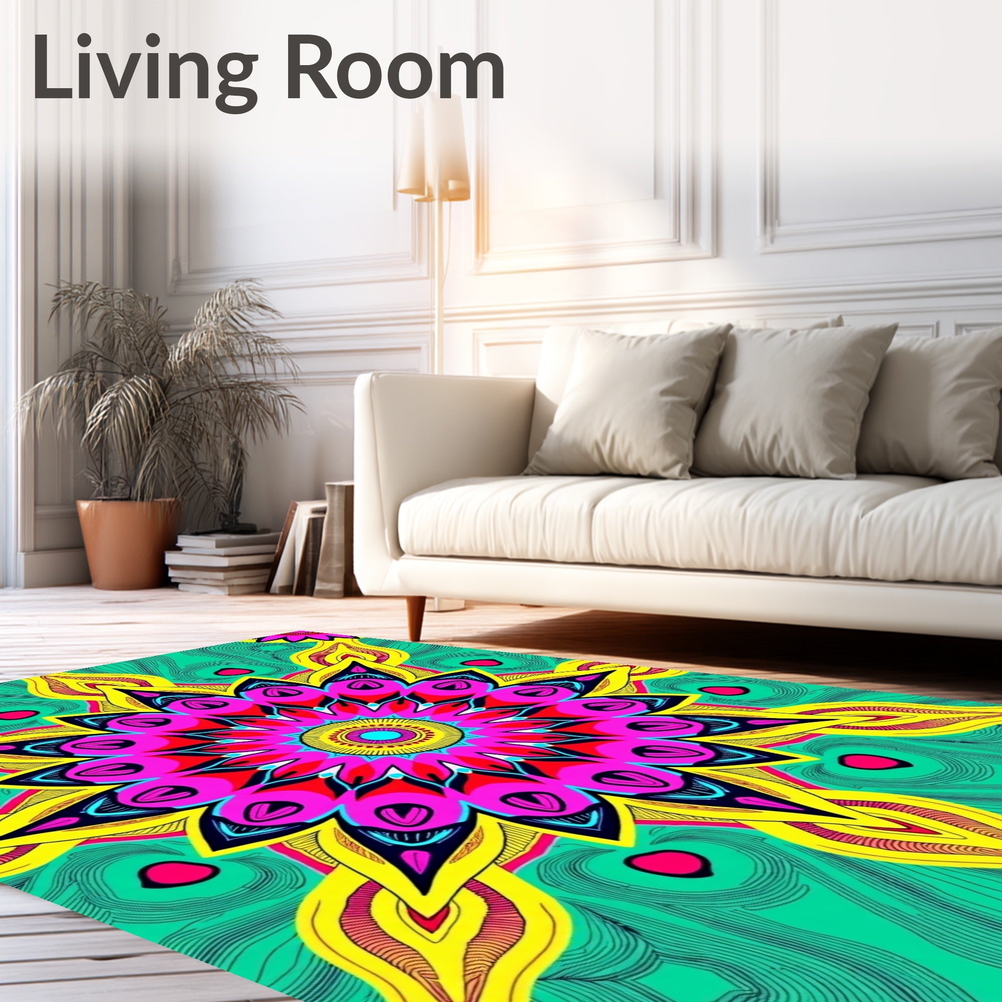 Boho Sunburst Array with Radiant Arched Petals and Elegant Mosaic Detailing (Pink) - ODIKA