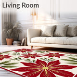 Seasonal Doorstep Greeting Adorned With Poinsettia Motif(Red)