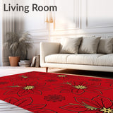 Ornate Poinsettia Bloom Design with Golden Accents(Red)