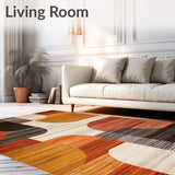 Boho Style Beige Non Shedding Slip Low Pile Modern(Brown)