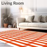 Checkered Plaid Accent with Classic Gingham Construction(Orange)