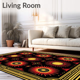 Art Starburst Mosaic with Lively Festive Symmetry and Glimmering Accents(Black)