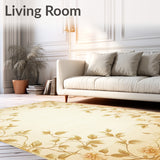 Graceful Botanical Motif with Subtle Beige Tones(Beige)