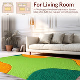 Ultra Soft Area Rug, Non Slip, Stain Resistant, Washable Area Rugs for Living Room, Bedroom, Irregular Cat Shaped(Green)