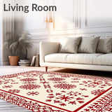 Nordic Snowflake Motif with Interlocking Festive(Red)