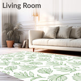Abstract Paisley Swirl with Cascading Botanical (Green) - ODIKA