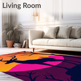 Wildlife Forest Edge Dusk Semicircular Welcome(Orange)