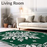 Snowflake Medallion with Intricate Crystal Design(Green)