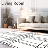Windowpane Grid Welcome featuring Intersecting Line(Black)