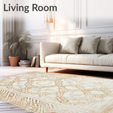 Eco Friendly Round With Interlaced Rustic Beige and Boho Charm(Beige)