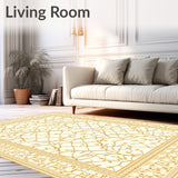 Easy Clean Entry Mat Indoor Non Slip Patterned Welcome Area(Ivory)