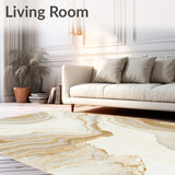 Modern Beige Marble Swirl Irregular Edge(Beige)