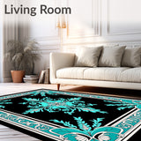 Damask Flourish with Elegant Perimeter Detailing (Black)