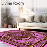 Andalusian Medallion Lattice with Flourishing Arabesque Motifs(Pink)