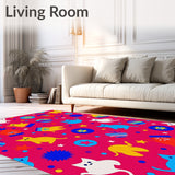 Festive Cat Parade with Twinkling Lantern Motifs and Playful Confetti Accents(Pink)