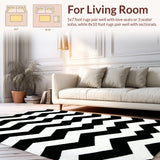 Geometric Entryway Chevron with Bold Lines(Black)