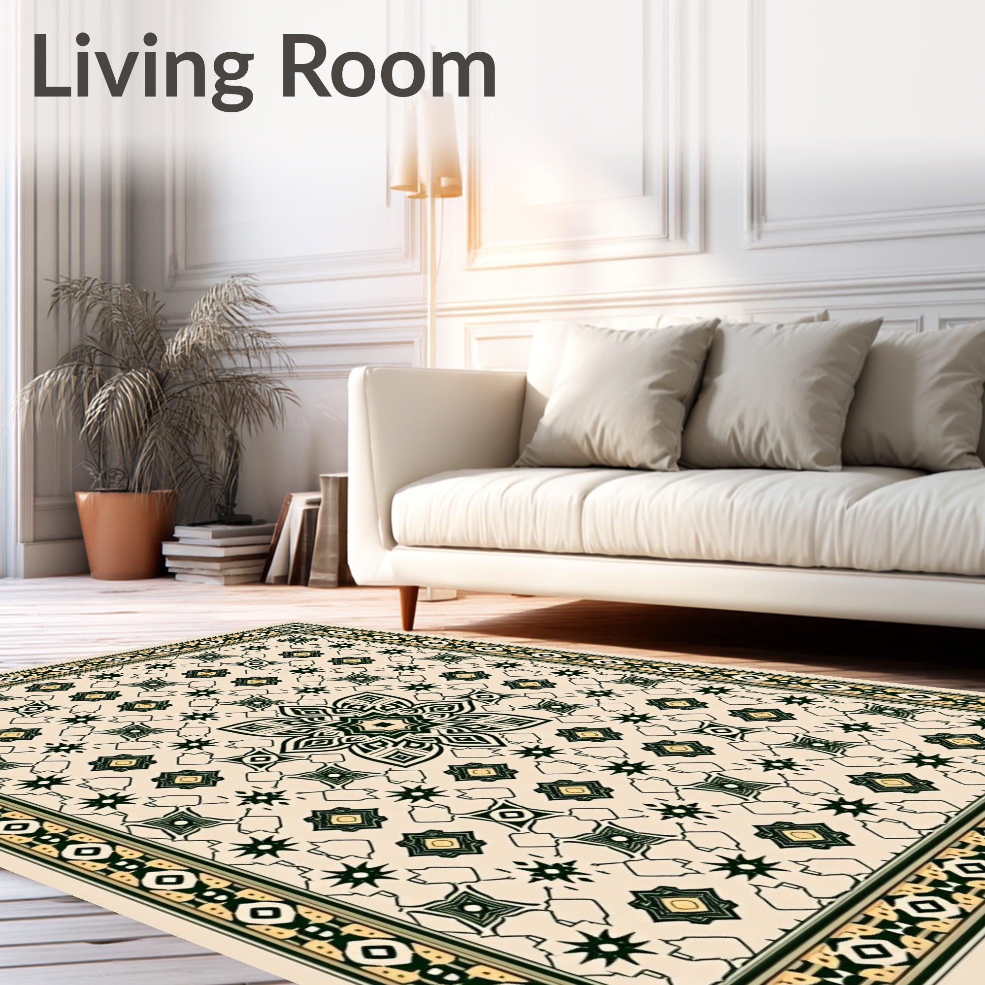 Tile Inspired Print Large (Beige) - ODIKA