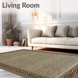 Elegant Beige Area with Spotted Animal Print Design(Beige)