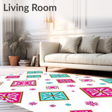 Festive Interlocking Array with Cheerful Snowflake Details(Pink)
