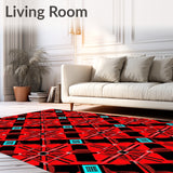 Classic Plaid Lattice Interlocking with Festive Check Motifs(Red)