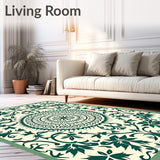 Elegant Botanical Motif Interlocking Medallion (Beige)