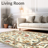 Refined Smoke and Beige Featuring Ornate Floral Leaf Motif Design(Beige)