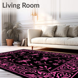 Ethereal Winged Creature Botanical Dreamscape Artistic Wonderland (Black)