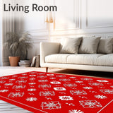 Scandinavian Holiday Interlocking and Frosted Pine Design(Red)