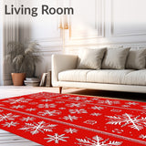 Festive Snowflake Wonderland Holiday Decorative Floor(Red)