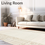Ivory Beige with Non Slip Backing for Dining(Beige)