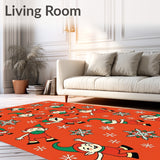 Whimsical Holiday Elves Seasonal Front Door Greeting(Red)