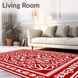 Cane Stripe Medallion Decorative Floor Covering(Red)