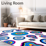 Tie Dye Spiral Medallions with Radiating Color Bursts (Blue) - ODIKA