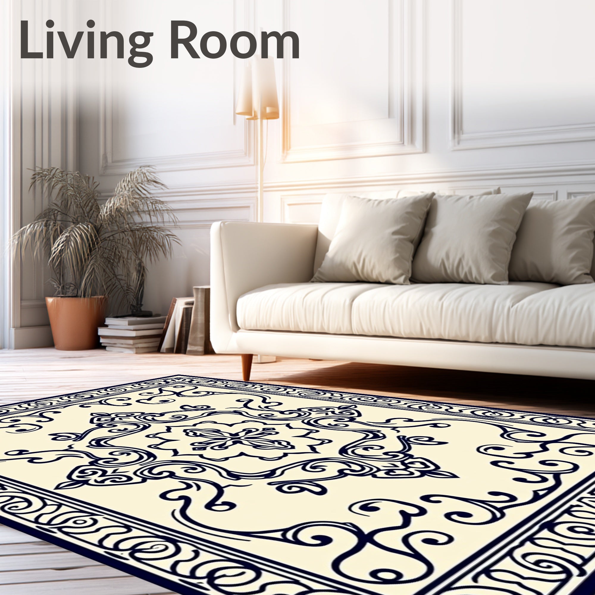 Ornamental with Symmetrical Scrollwork (Beige) - ODIKA