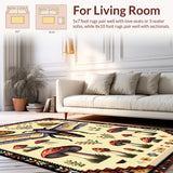 Ultra Soft Area Rug, Non Slip, Stain Resistant, Washable Area Rugs for Living Room, Bedroom, Fantasy Boho Dining Room Stain-Resistant Rug(Brown)