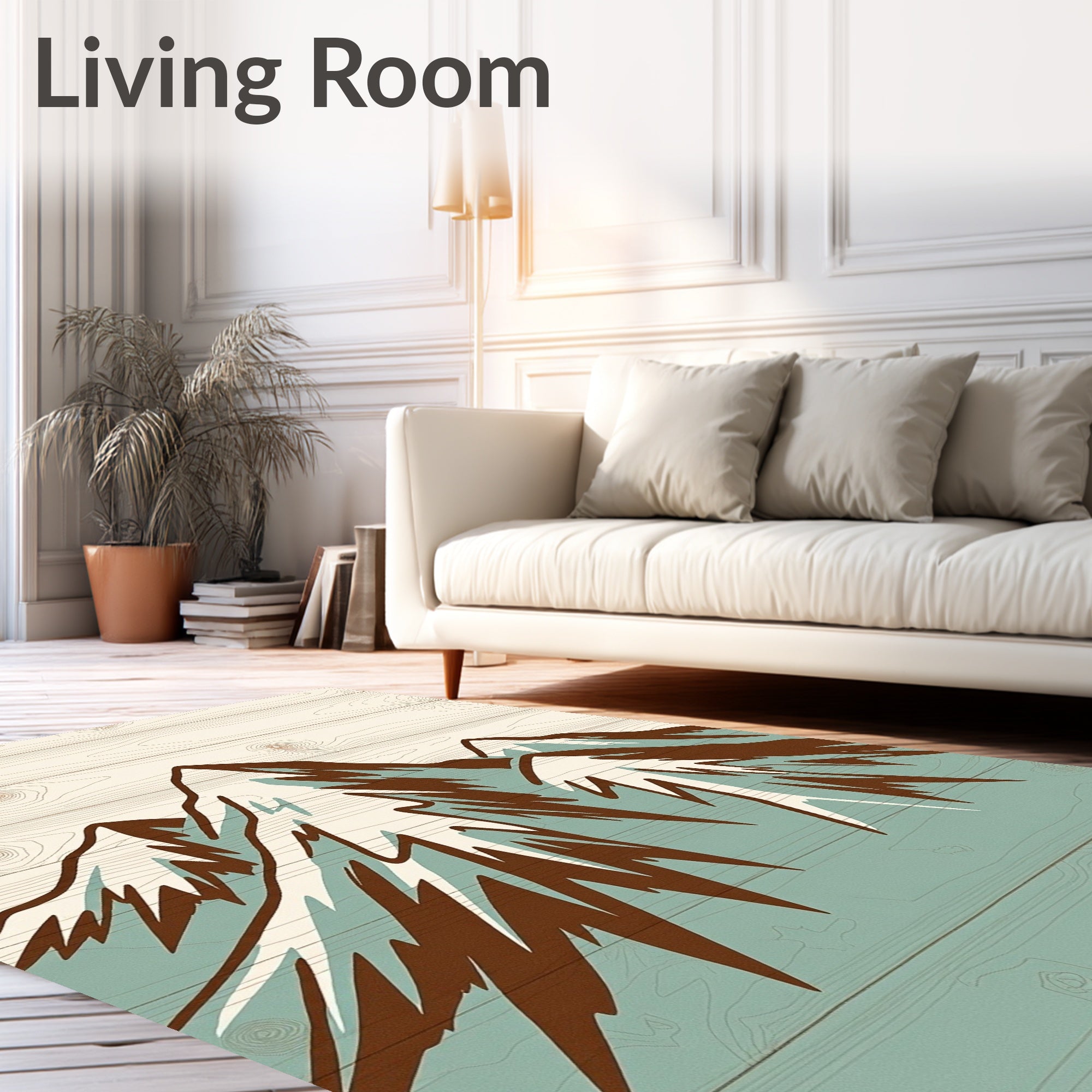 Wanderlust Trail Map with Hand Drawn Peaks and Weathered Wood Panels (Brown) - ODIKA