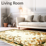 Elegant Tan Area for Ornate Botanical Design(Beige)