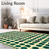 Beige Foundation Green Stylized Geometric Spotted(Green)