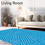 Modern Interlocking Maze with Dynamic Streamlined Lines (Blue)